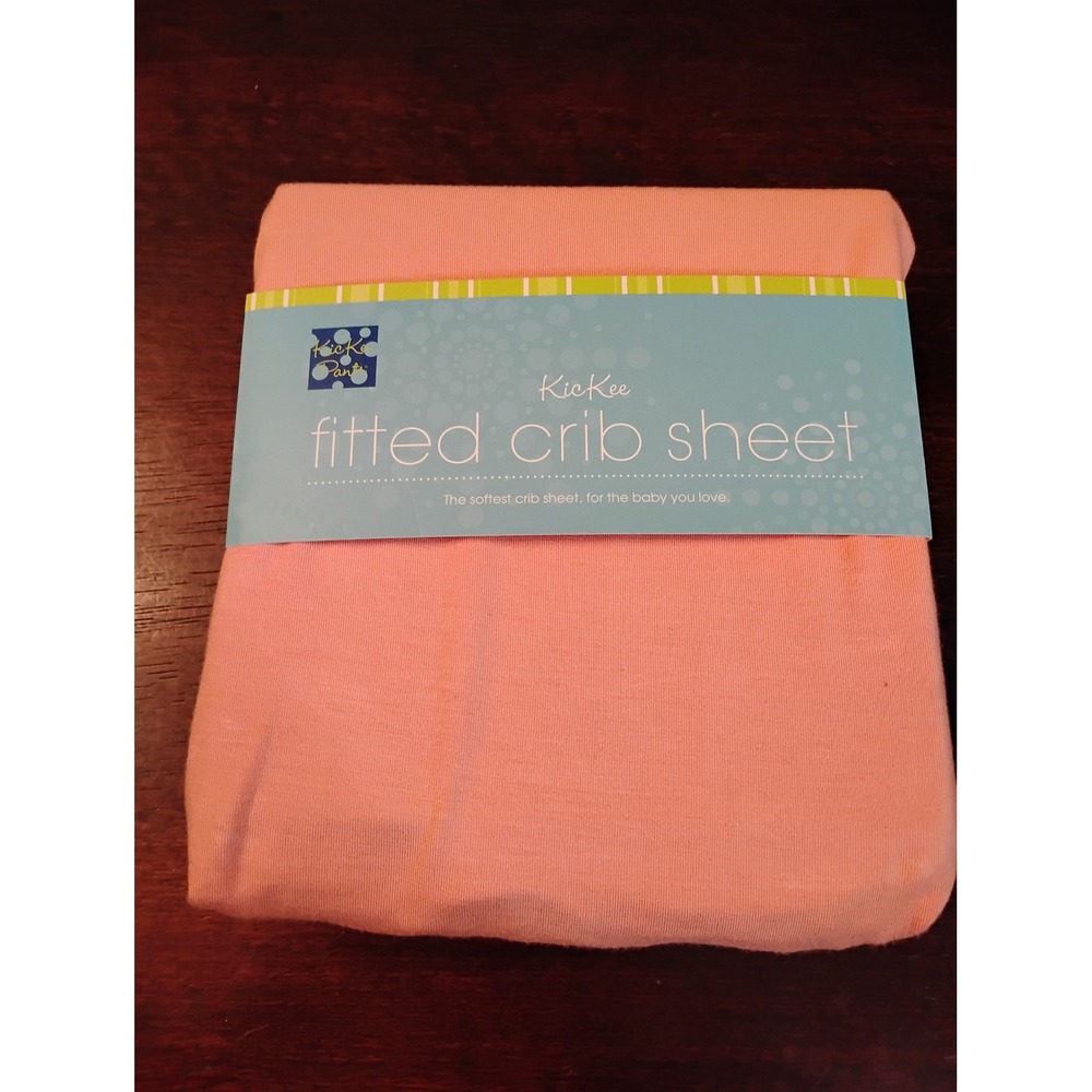 KicKee Pants Fitted Crib Sheet Bamboo Viscose Coral Pink Solid Nursery Bedding